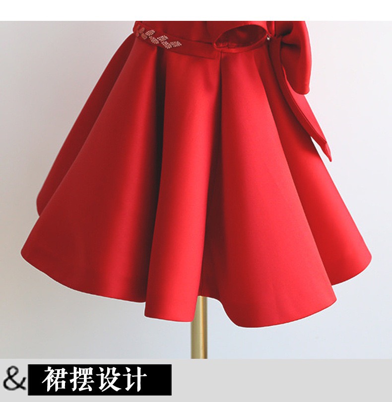 Dress Princess design big bow applique stone baby girls