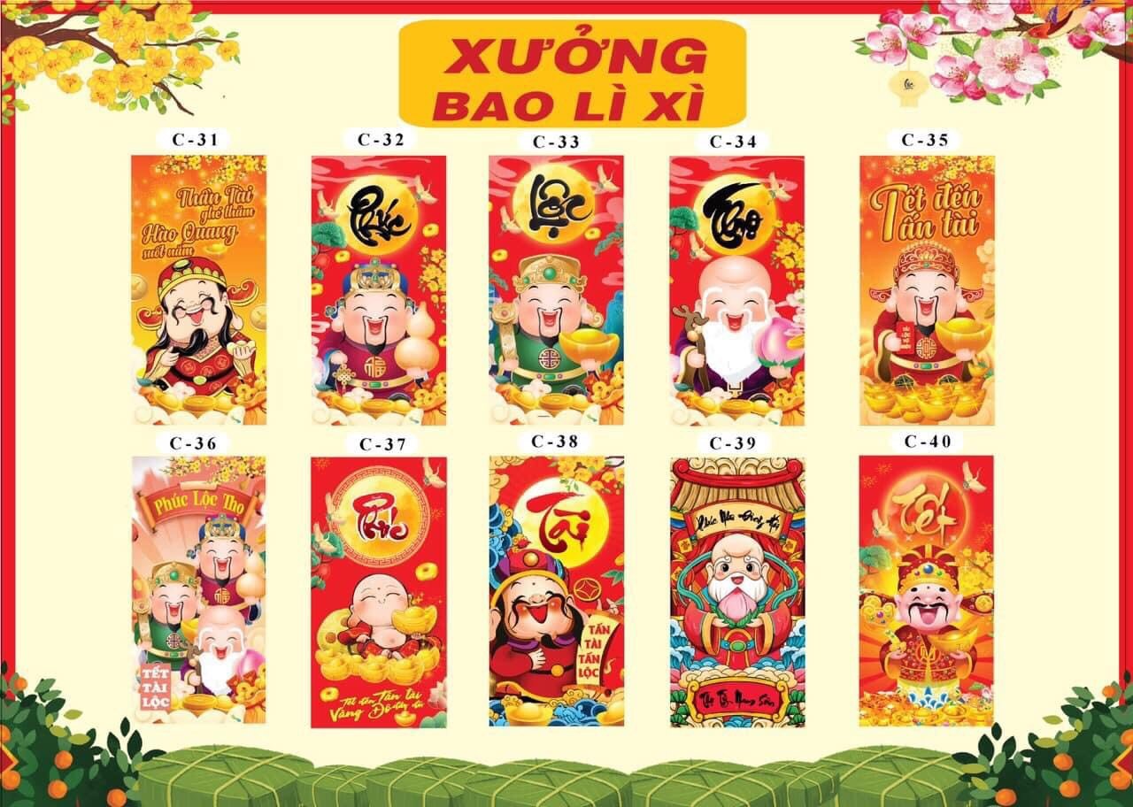 COMBO 50 BAO LÌ XÌ TẾT MẪU MỚI NHẤT NĂM NAY