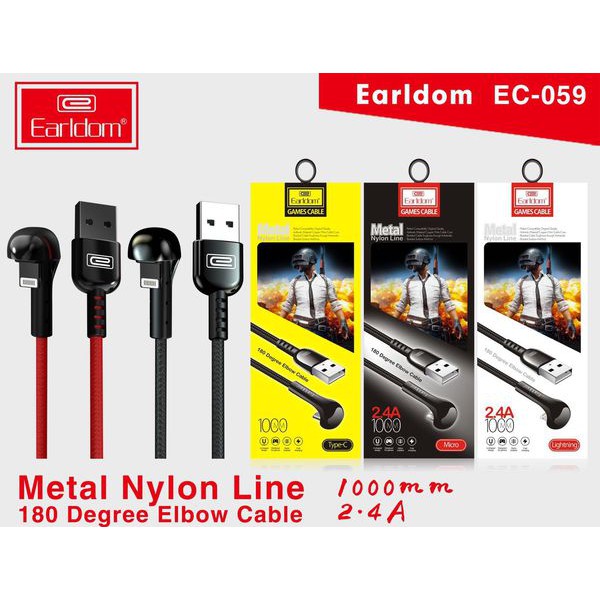 Cáp sạc gaming, cáp chống gãy đầu Earldom EC-059 cho iPhone/MicroUSB/TypeC - Beetech