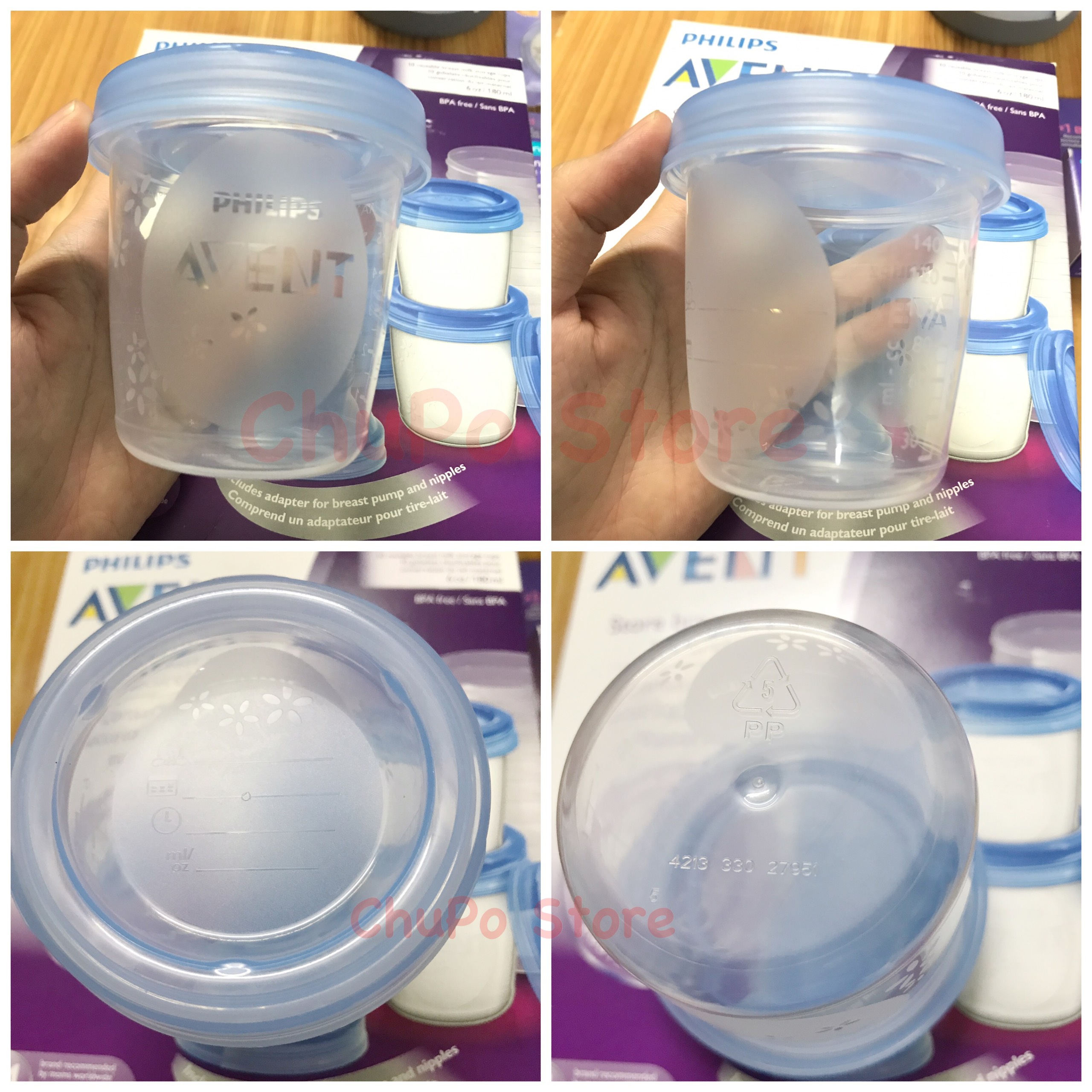 Cốc trữ sữa Philips Avent 180ml đựng sữa và thức ăn