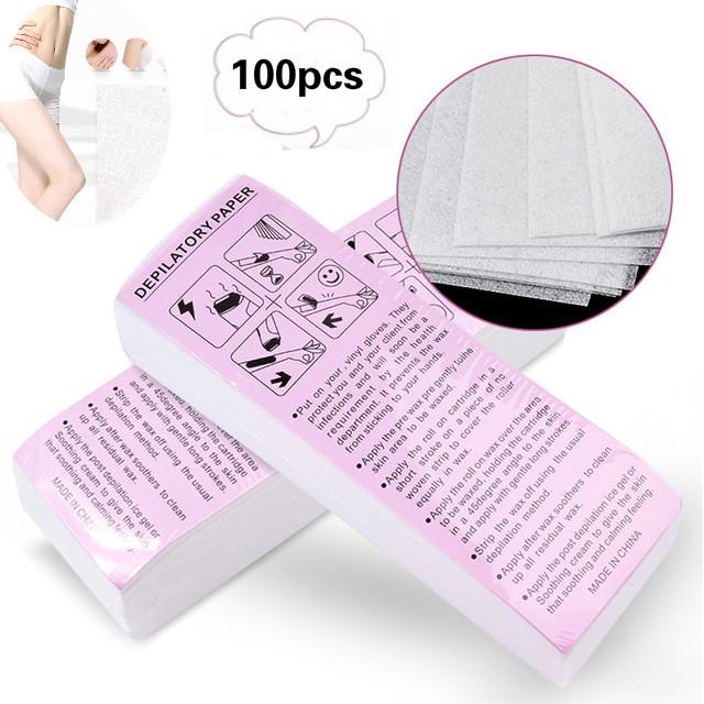 [100 tờ giấy wax loại 1 dày dai ] Giấy wax lông dùng cho wax lông lạnh wax ấm