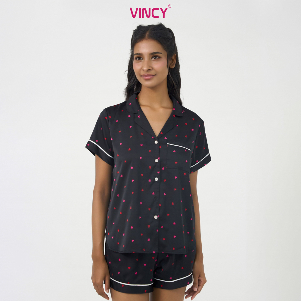 [Buy 3, Get 20% Off, Buy 2, Get 15% Off] Women's Satin Vinyl Shorts Set Bss108W22