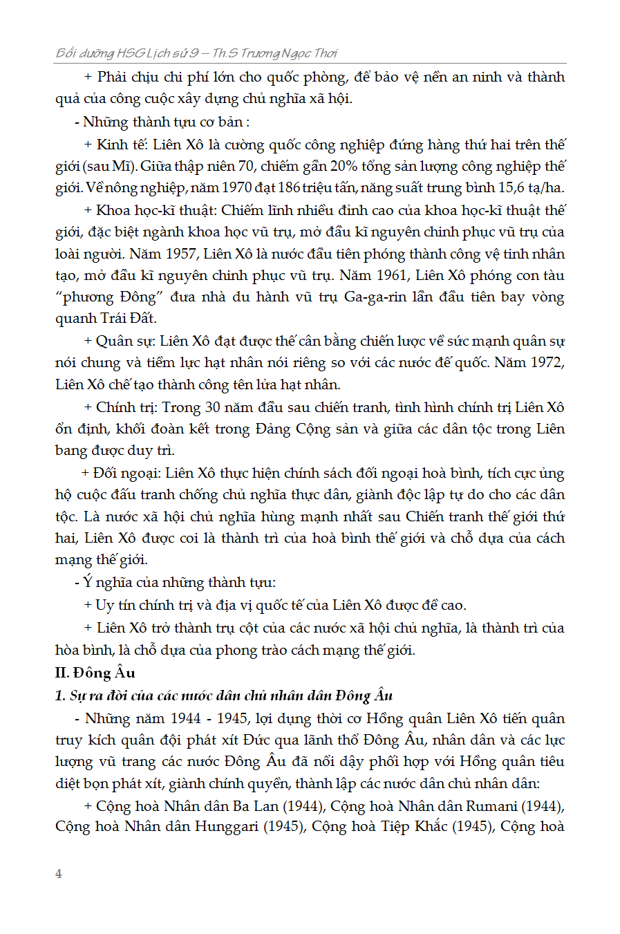 BỒI DƯỠNG HỌC SINH GIỎI LỊCH SỬ 9