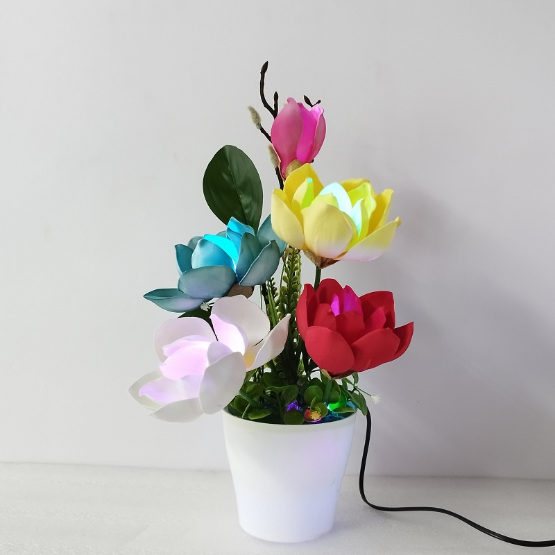 Hoa Mộc Lan Decor Trang Trí Nhà Cửa - Hoa Mộc Lan Có Đèn (5 bông)