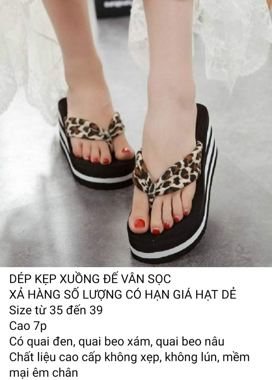 dép kẹp xuồng đế vân sọc