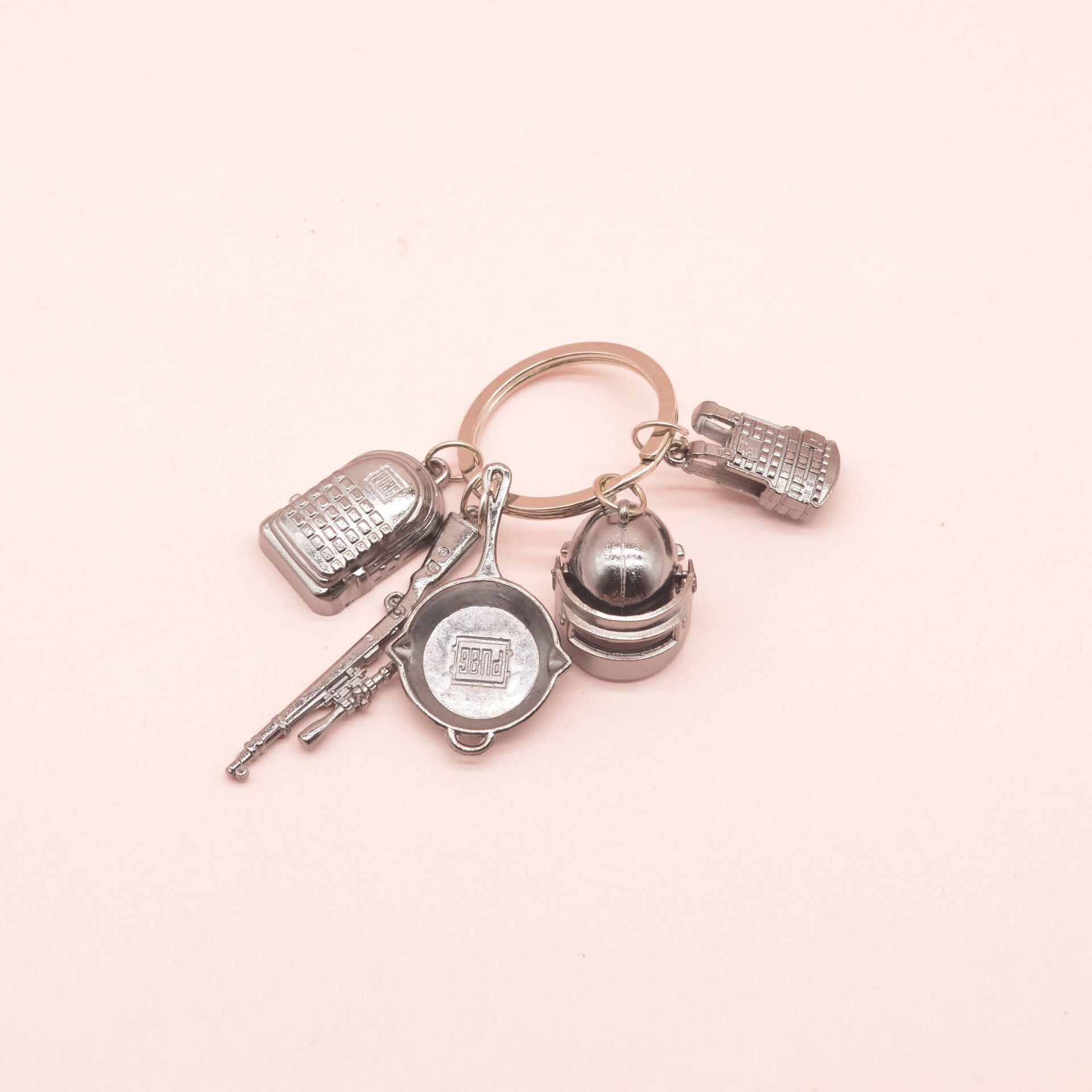 { NEW PUBG } Bộ 5 Món Móc Khóa PUBG Mini Cooper Cực Hot ( Nón , Giáp , Balo , Chảo , K98) PKTL0239