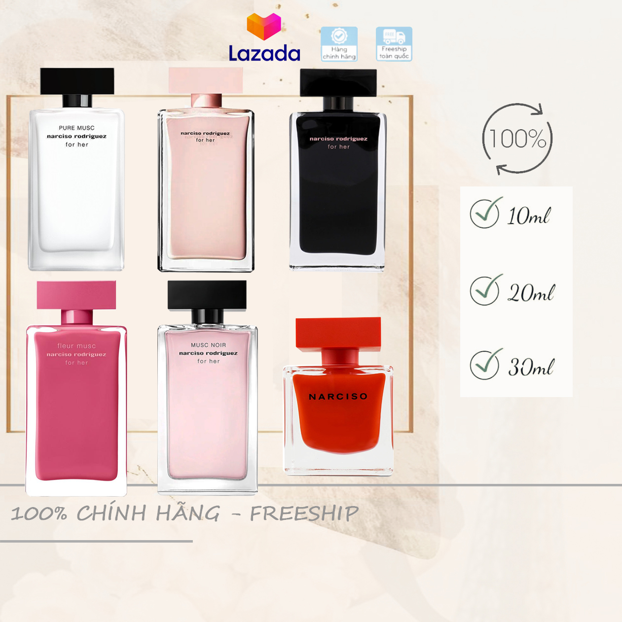 [Chiết 10-20-30ml] Nar Hồng - Đỏ - Đen - Trắng For Her