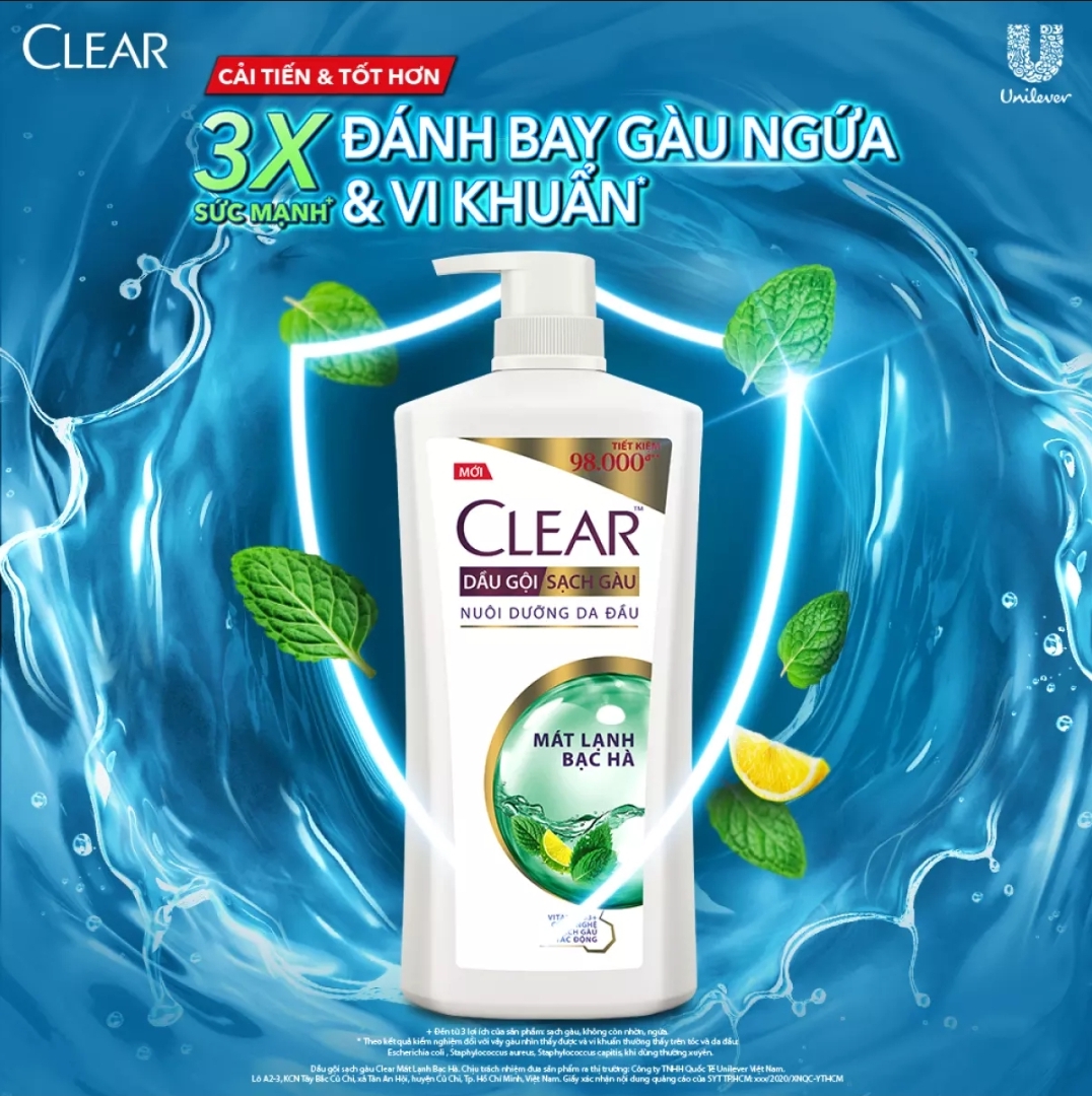 Combo 2 chai Clear Bạc Hà 880G