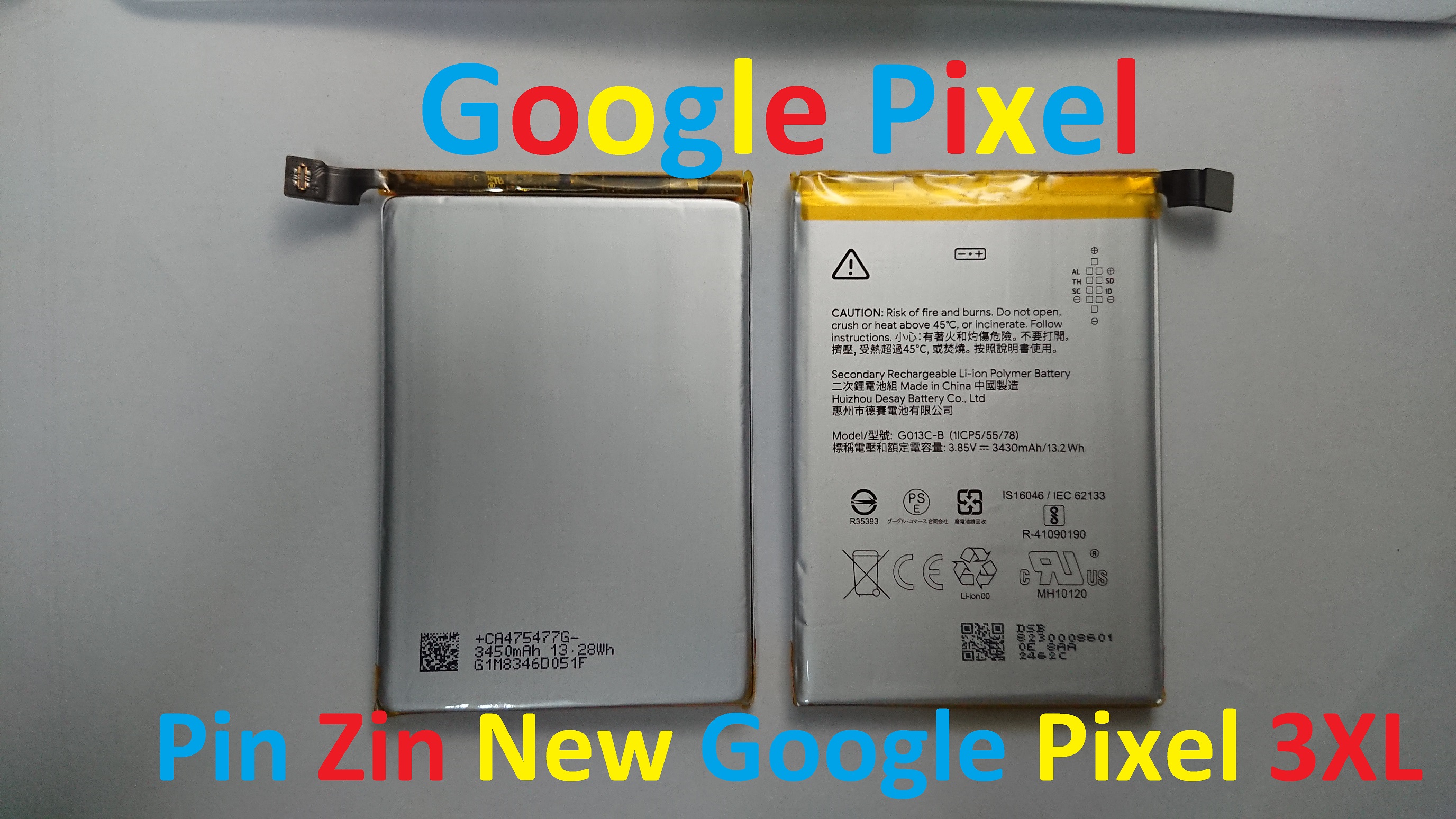 PIN ZIN NEW-ORIGINAL BATTERY GOOGLE PIXEL 3XL : G013C-B