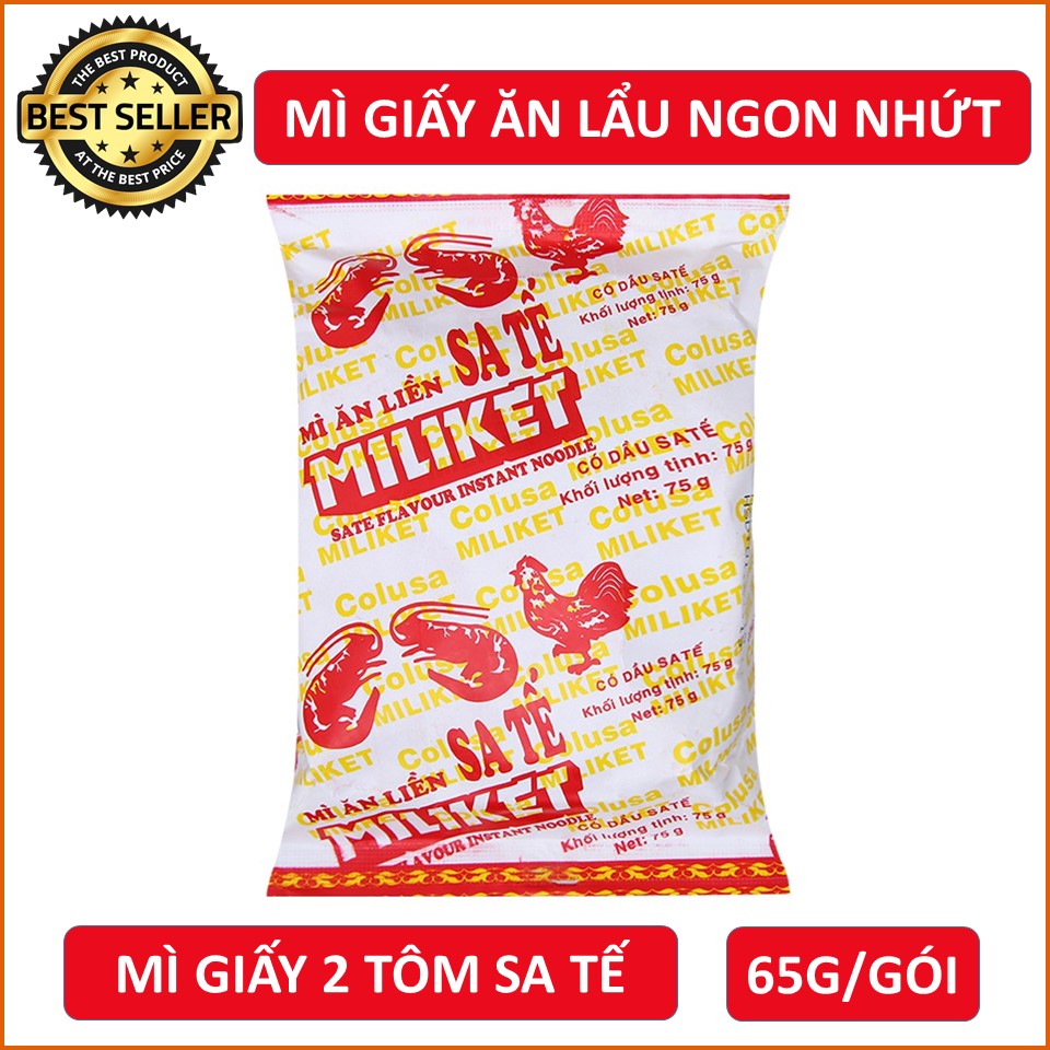 Mì ăn liền Miliket sate giấy vàng 75g
