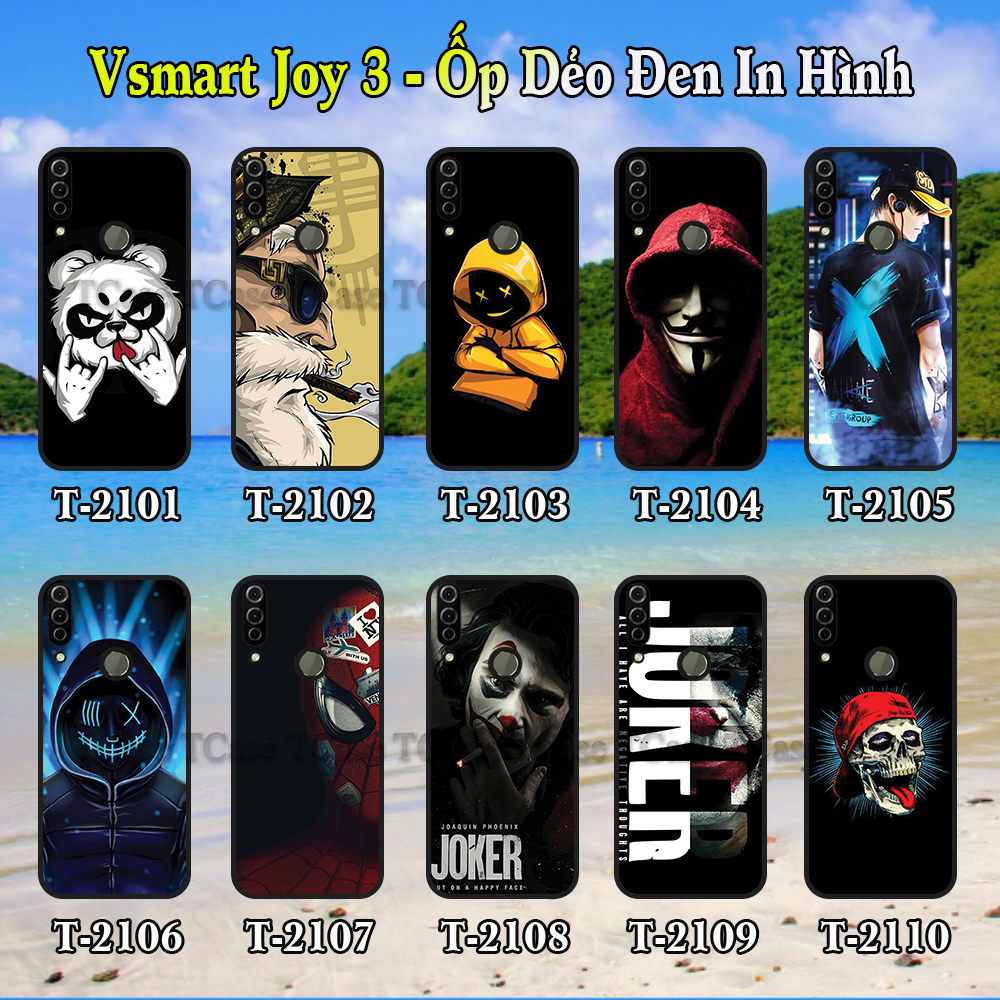 [HCM]Ốp lưng Vsmart Joy 3 dẻo đen in hình Cool Ngầu