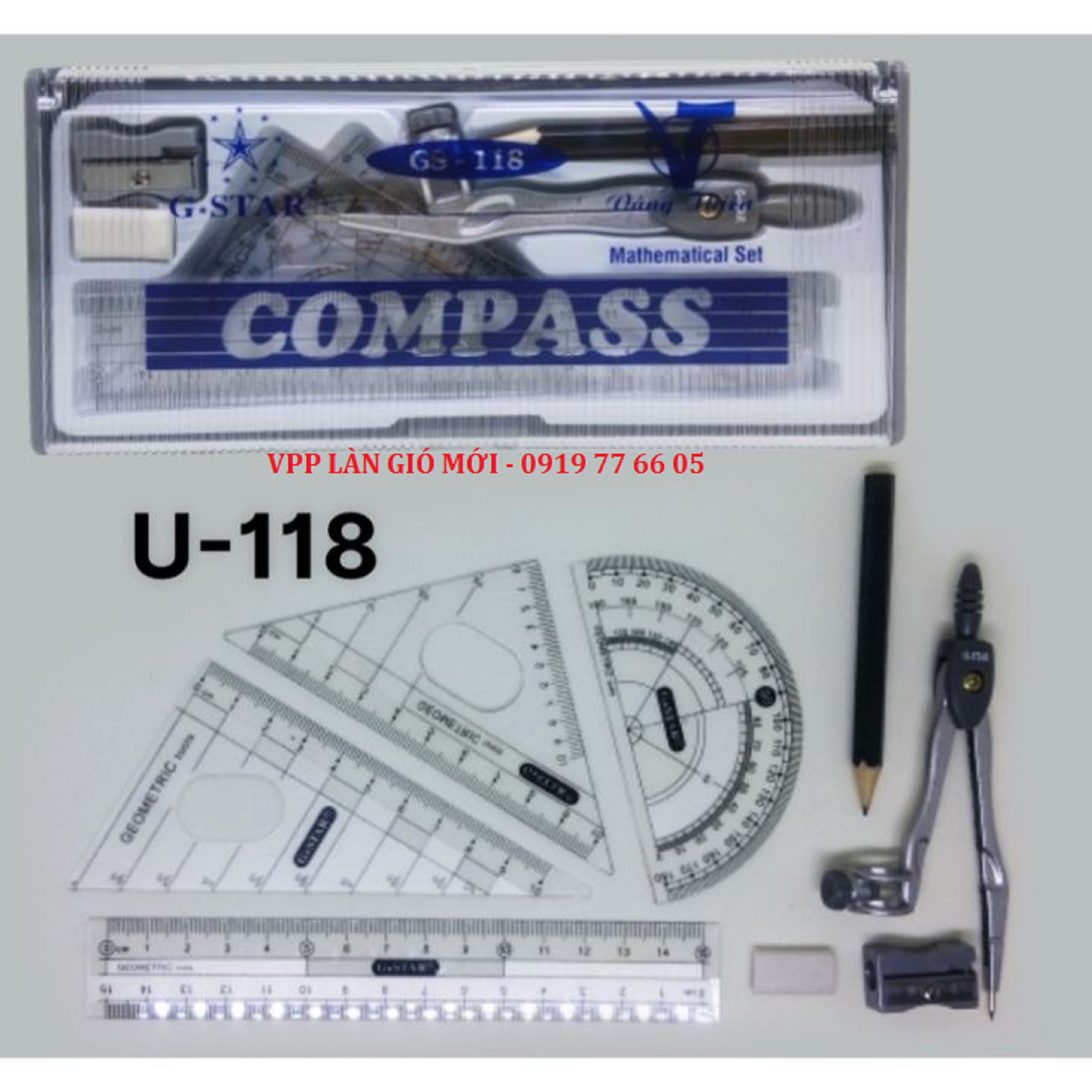 Compa Set Gstar Gs U-118 with Vpp Ruler New Breeze