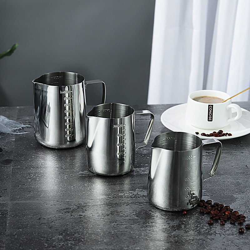 Ca Đánh Sữa Inox Cao Cấp #304 [ Có Vạch Chia ]