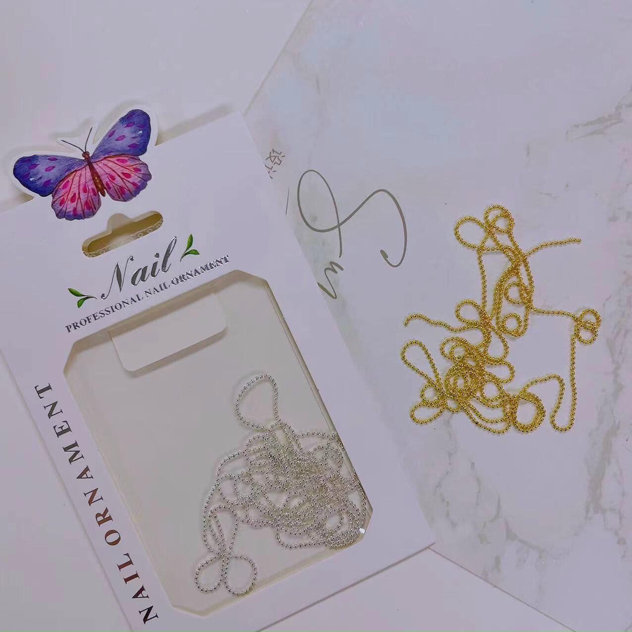 set dây bi trang trí móng tay nail