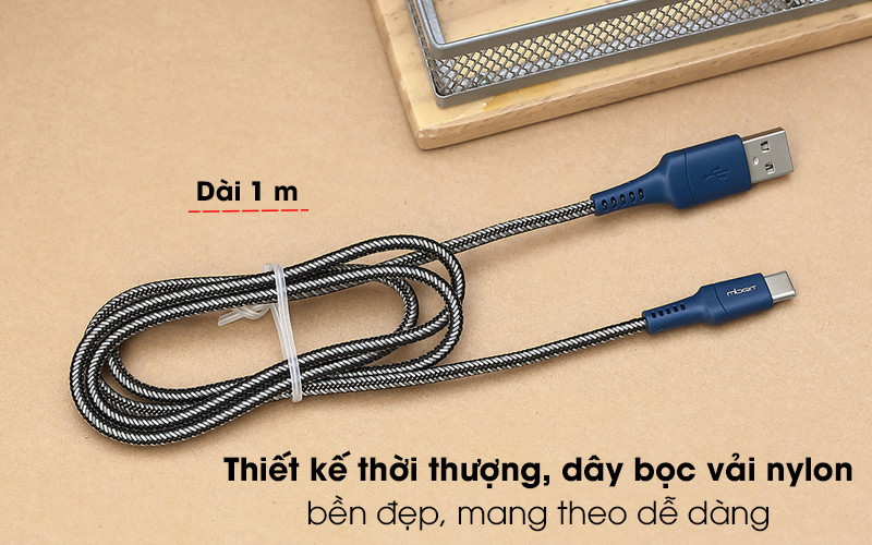 Cáp Type C 1m Mbest DS462X Xanh Navy ( Like New )