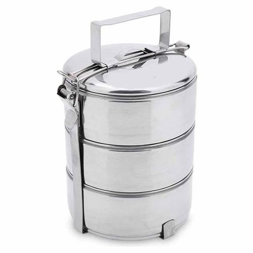 Camen hộp đựng cơm 3 tầng inox không gỉ đường kính 12cm, 14cm cao cấp