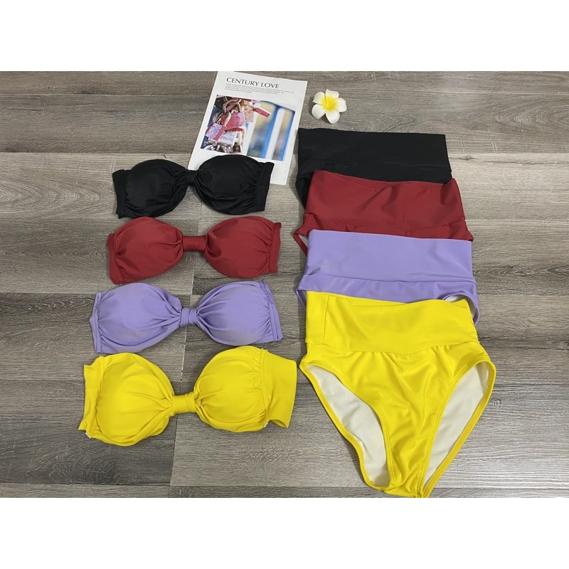 [HCM]Bikini màu tím siêu hot quần cạp cao