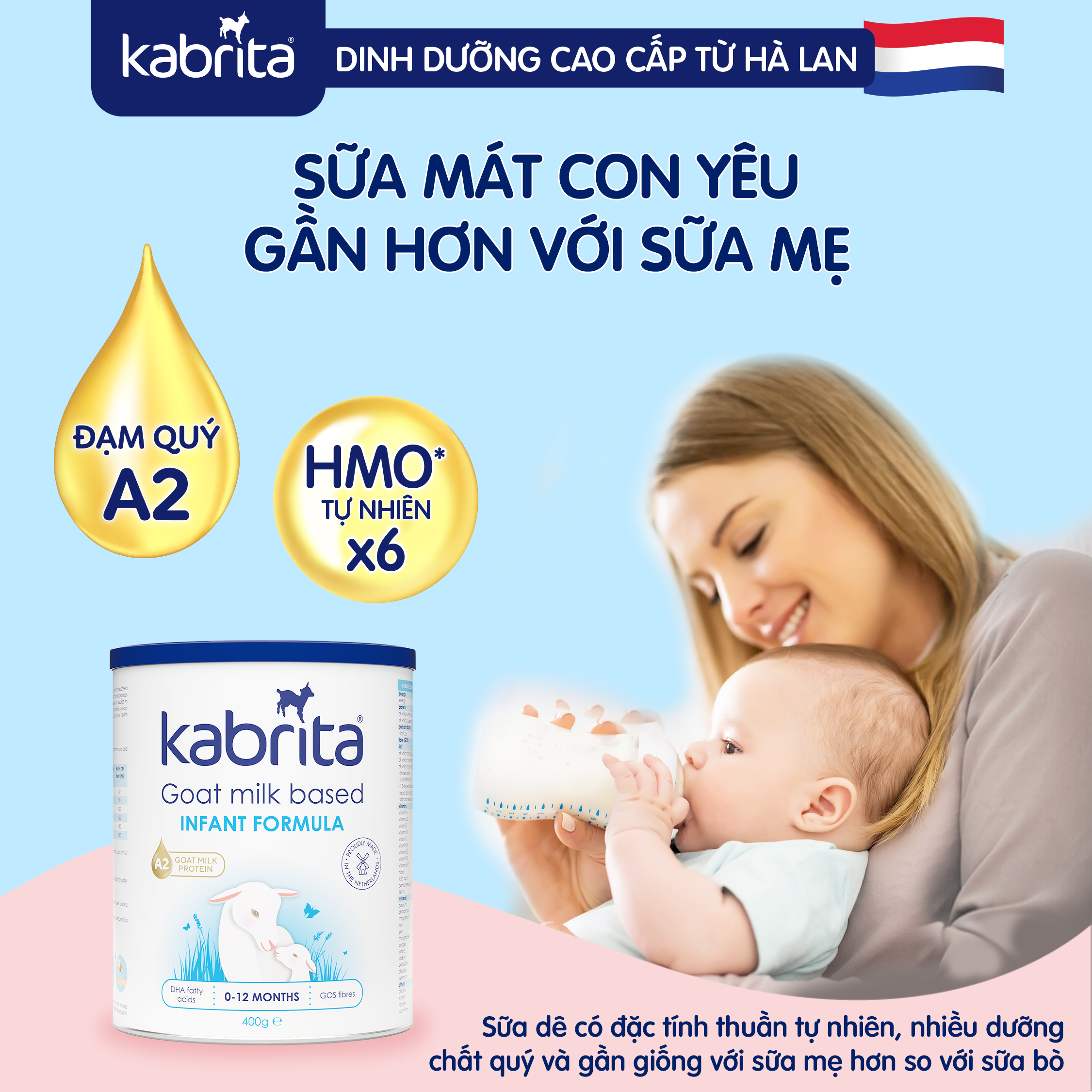 [Date T3/25] Sữa dê Kabrita cho trẻ từ 0-12 tháng - Lon 400g