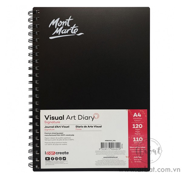 Sổ vẽ sketchbook Mont Marte Visual Art Diary
