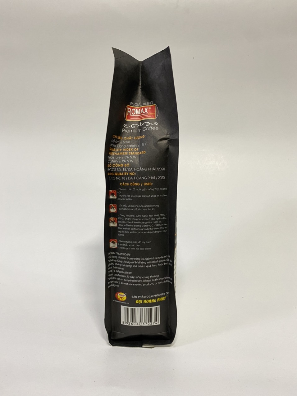 Cà phê rang xay ROMAX H2 Arabica Robusta 500gr - Romax Coffee