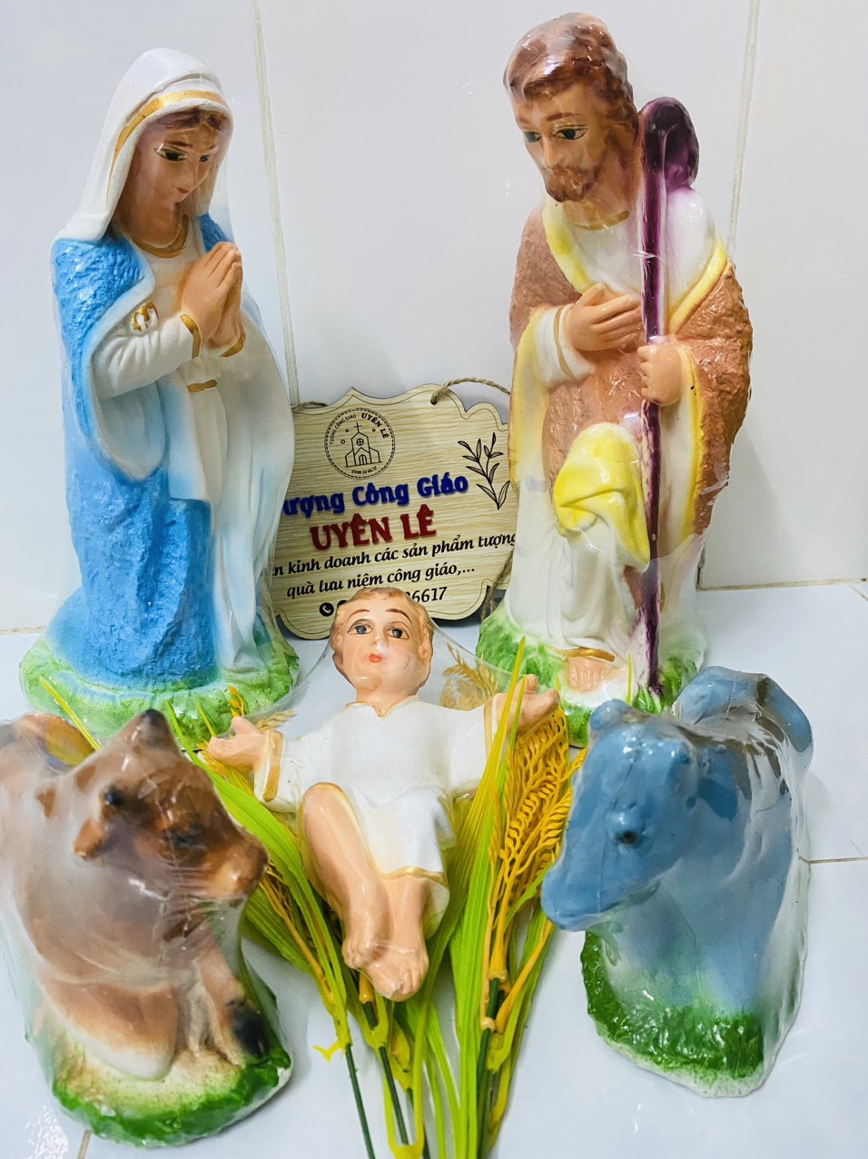💥Giáng Sinh💥 Bộ Tượng Chúa Giáng Sinh thạch cao 30cm