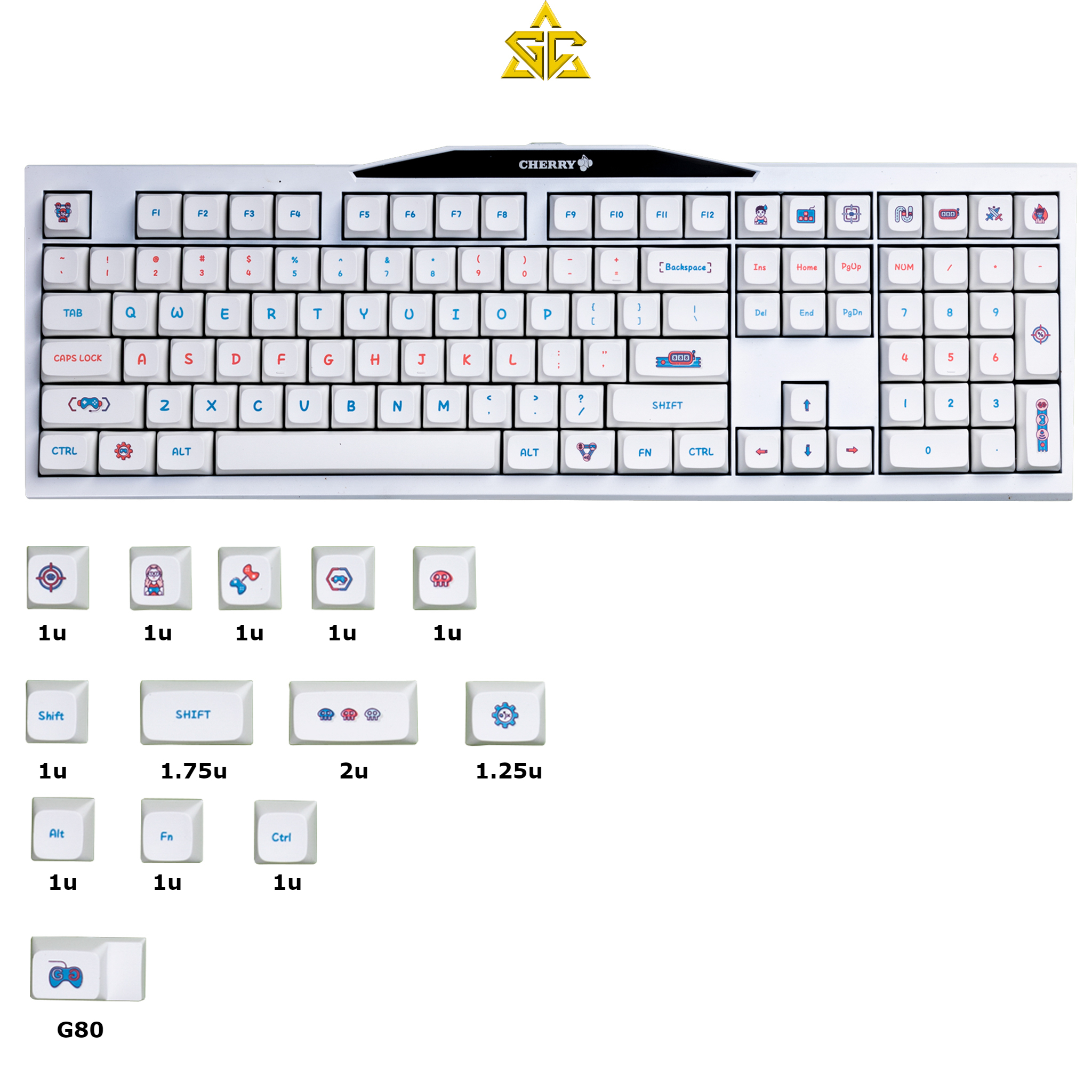 Keycap NERD 122 nút bàn phím cơ Profile XDA Thick PBT