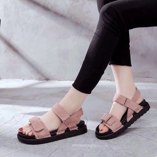 Sandal Nữ Quai Da Lộn