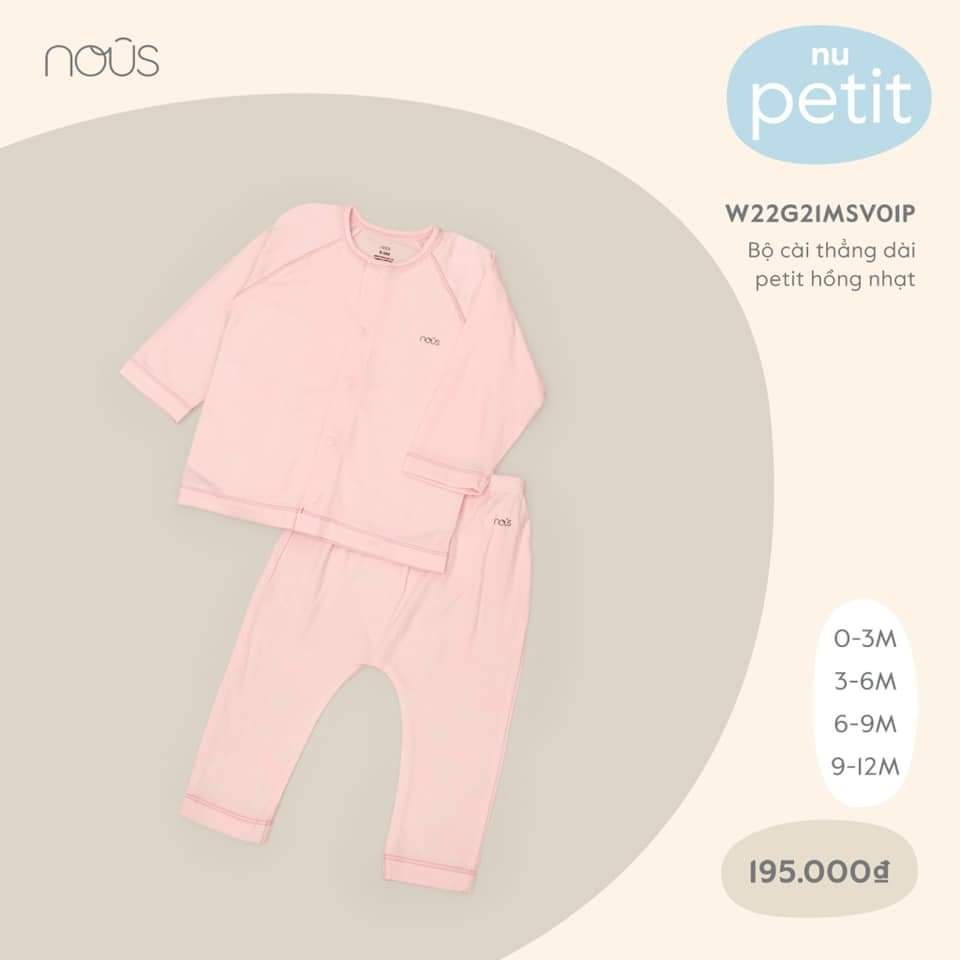 Bộ dài tay cài thẳng Nous 0m - 12m