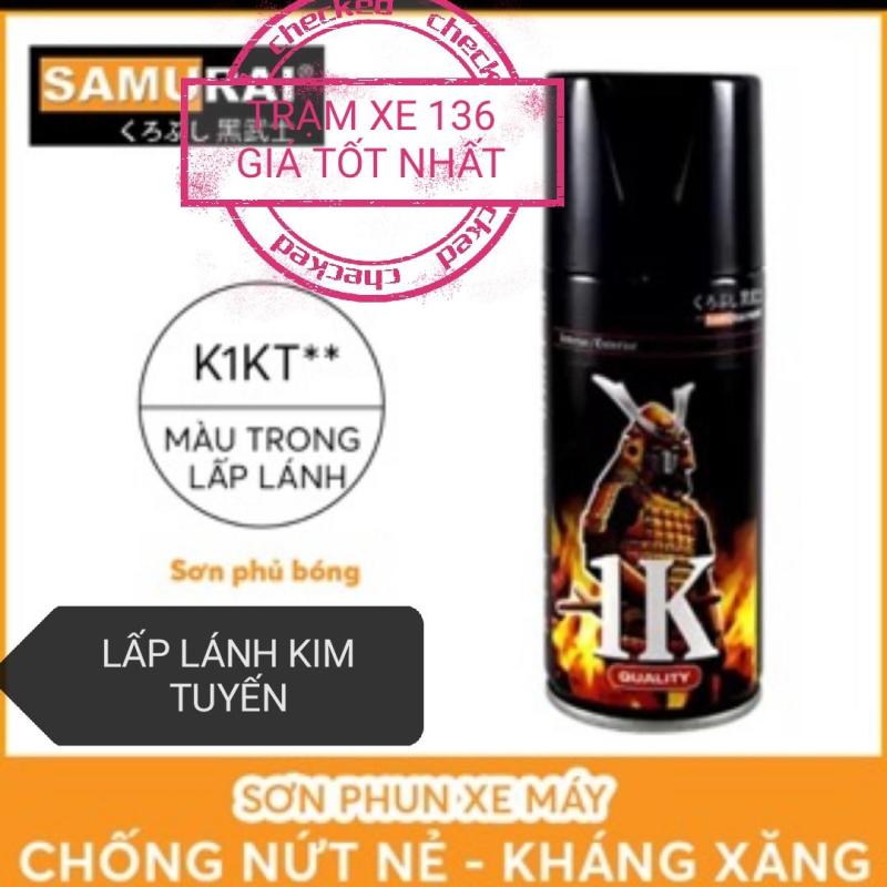 Sơn Samurai Phủ Bóng Lấp Lánh Kim Tuyến K1KT Dung Tích 300ml, Dạng Xịt, Chất Liệu Sơn Cao Cấp, Chống Thấm Xăng, Độ Bền Màu Cao