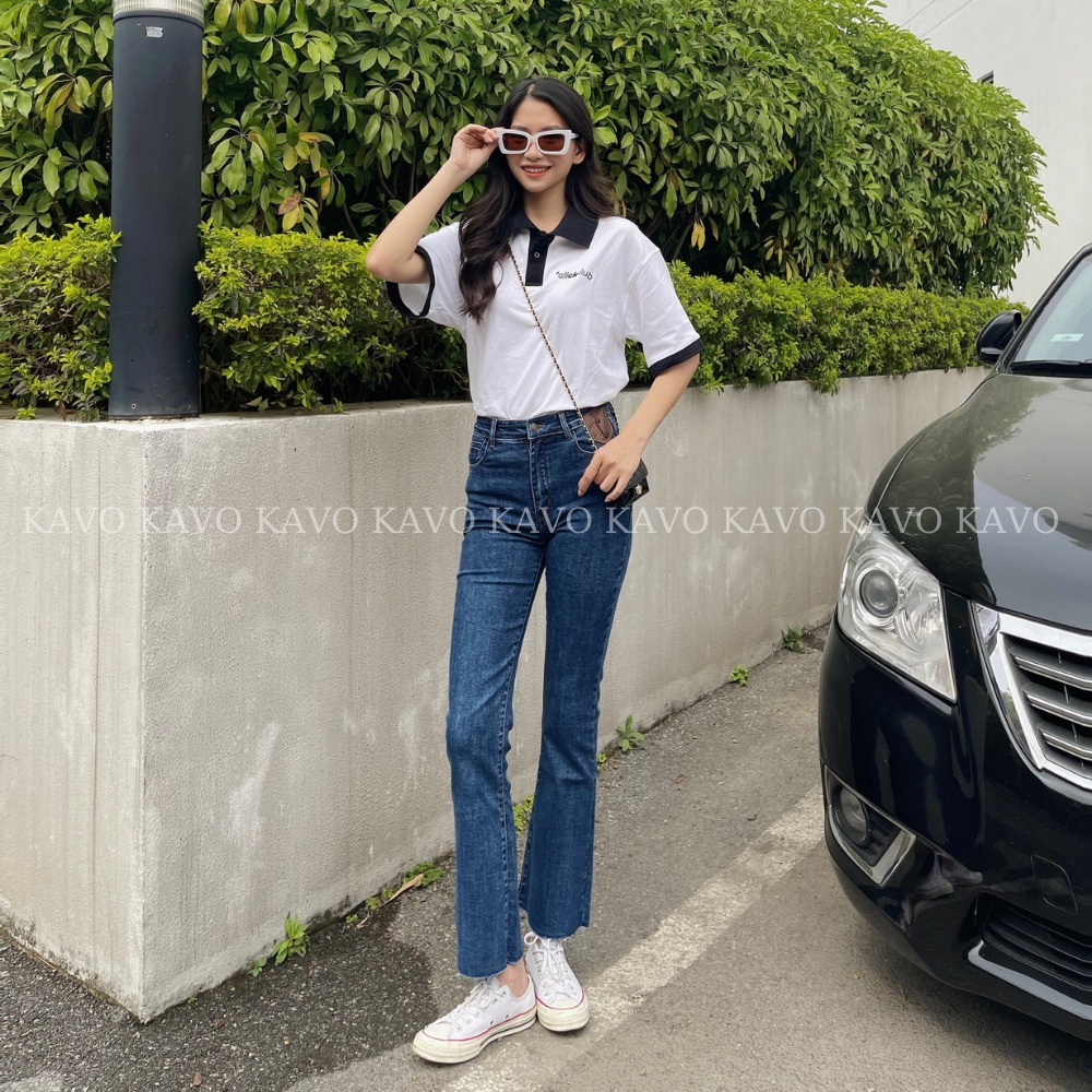 Quần Bò Nữ Dáng Loe - Quần Jeans Nữ Co Giãn 4 Chiều Chất Dày Dặn