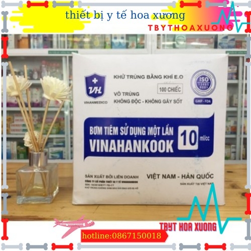 Bơm tiêm 10ml vinahankook- bơm tiêm 10cc vinahankook hộp 100 cây