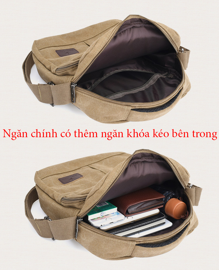 Túi đeo chéo vải bố RongGaoDar
