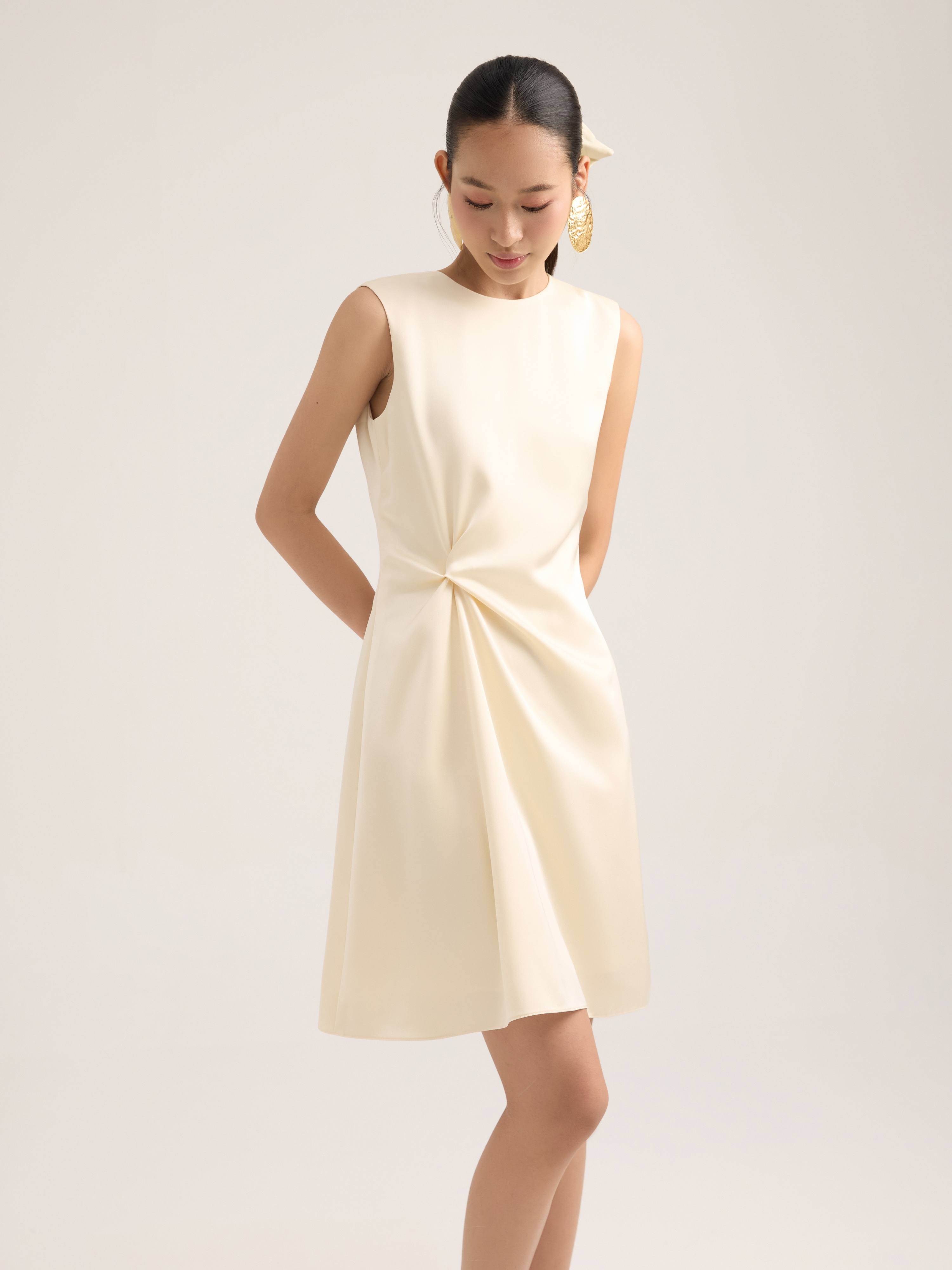 Đầm lụa xoắn eo Mauve Twist dress