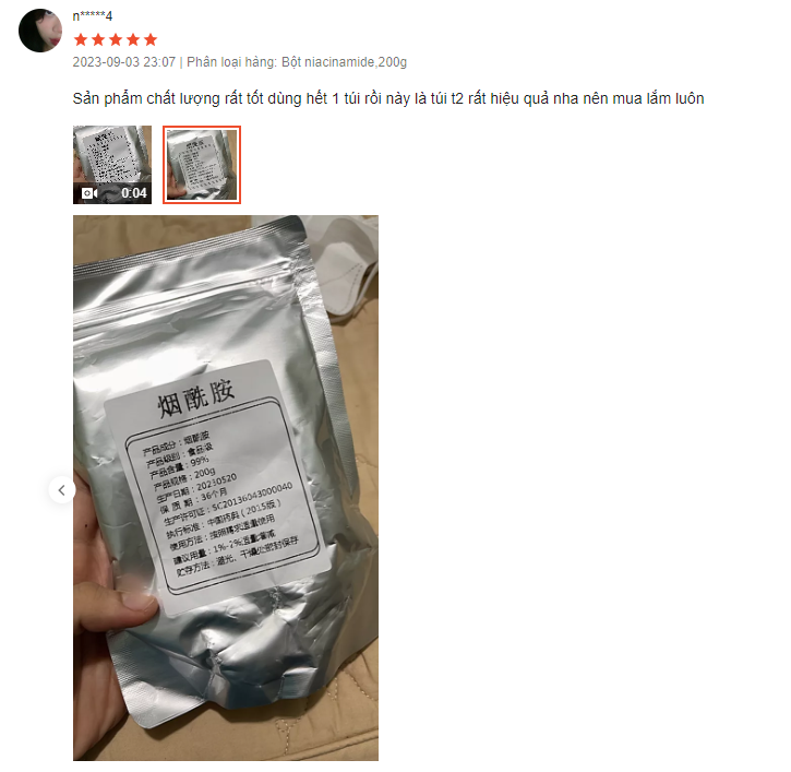 200g Bột tinh chất Niacinamide Vitamin B3