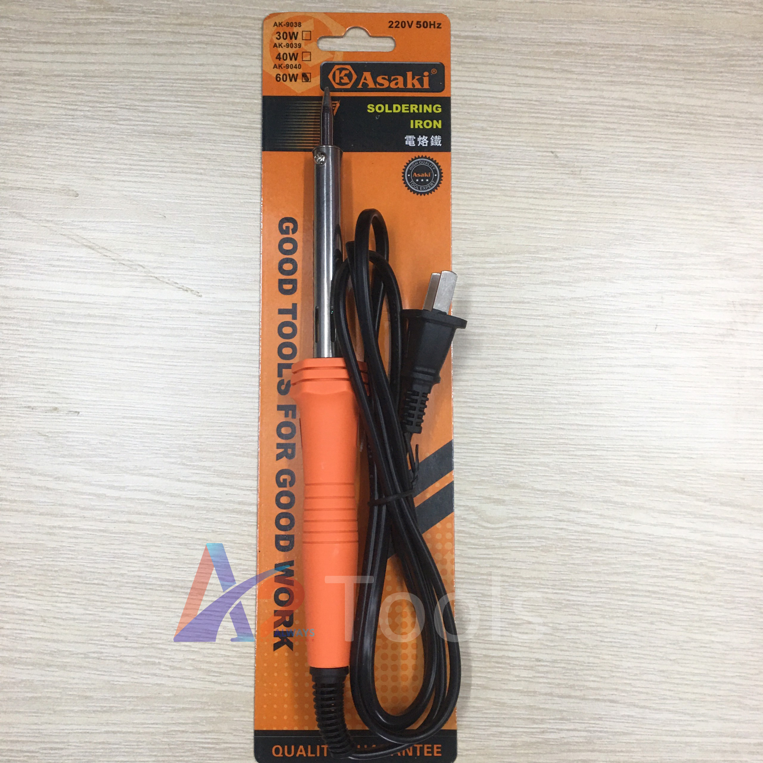 Mỏ hàn chì đầu nhọn 60W Asaki AK-9040