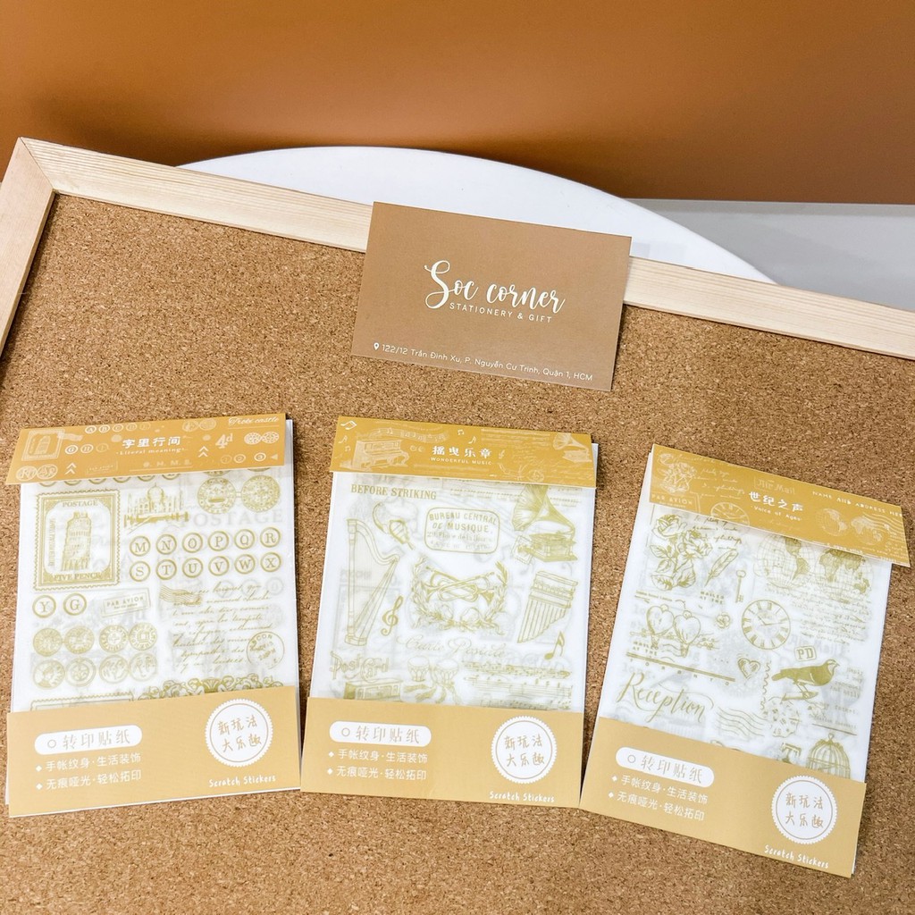 [HCM]Sticker ánh kim in mực tự cắt dán