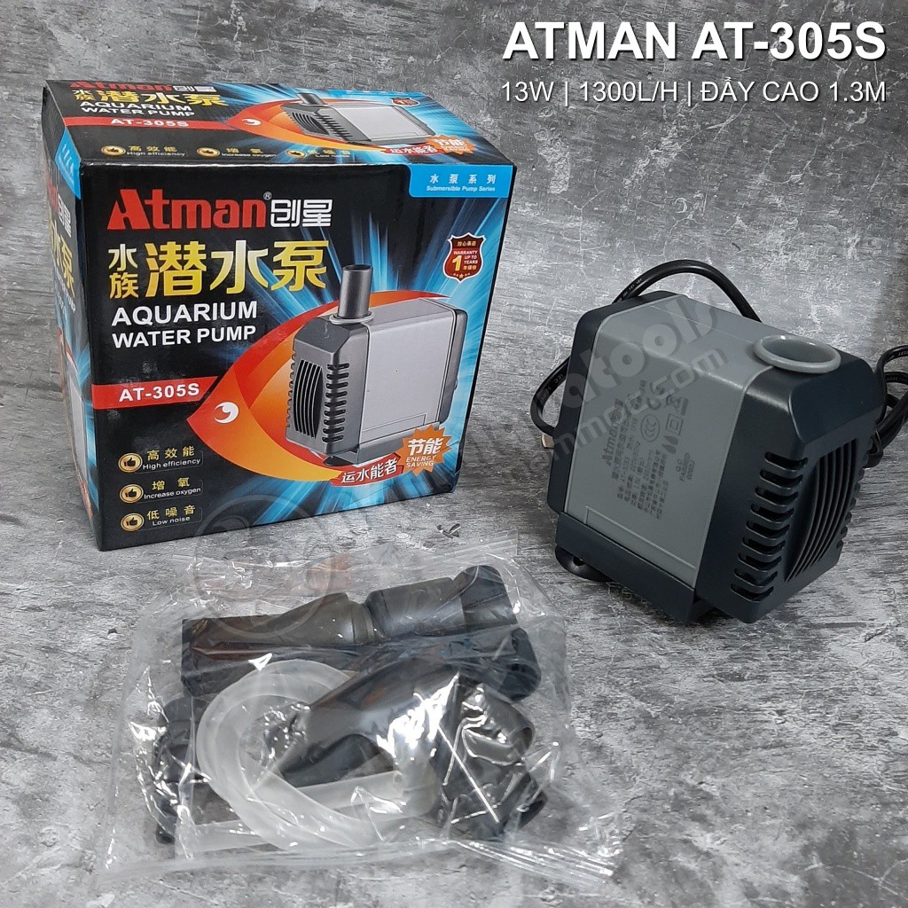Bơm atman at-305s dòng bơm bể cá thế hệ mới bền bỉ, tiết kiệm điện