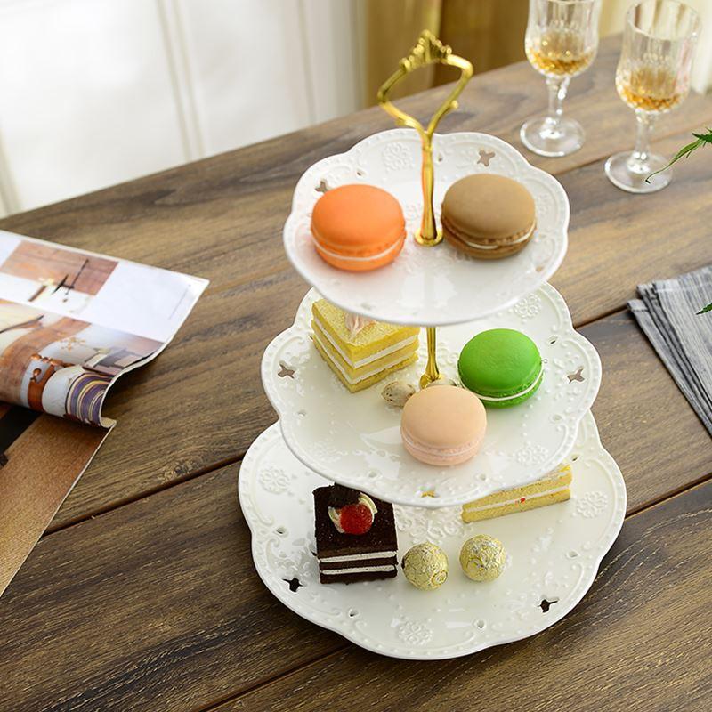 [HOT] Bộ đĩa trắng cao cấp đựng hoa quả, bánh kẹo hình tháp 3 tầng khung chịu lực tốt - Khay đựng bánh kẹo, hoa quả, mứt tết mẫu mới 2023 bằng sứ hoặc nhựa cao cấp siêu bề