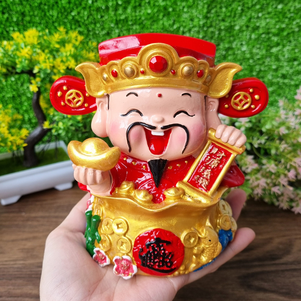 [HCM]Tượng chibi Thần Tài 14cm đặc ruột - chậu vàng châu báu