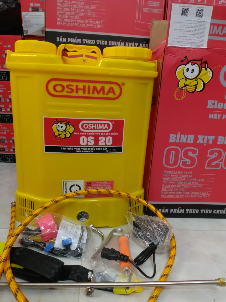 [HCM]Bình phun xịt điện Oshima OS 20 (Màu vàng 20 lít Đeo lưng)