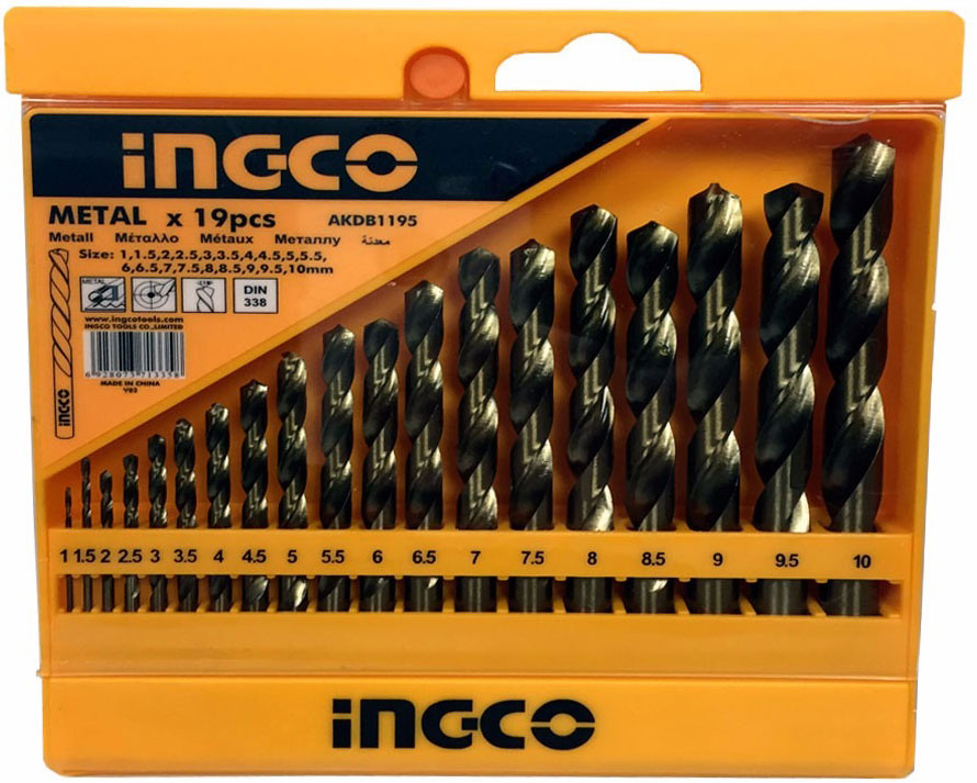 Bộ mũi khoan kim loại 19 chi tiết ingco akdb1195