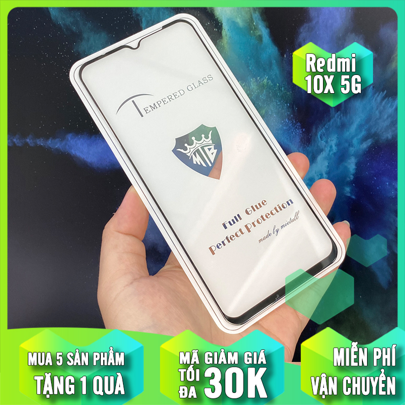 Mua 1 Tặng 1 - Kính cường lực cho Xiaomi Mi 10 Lite - Redmi 10X (5G) Full viền Đen