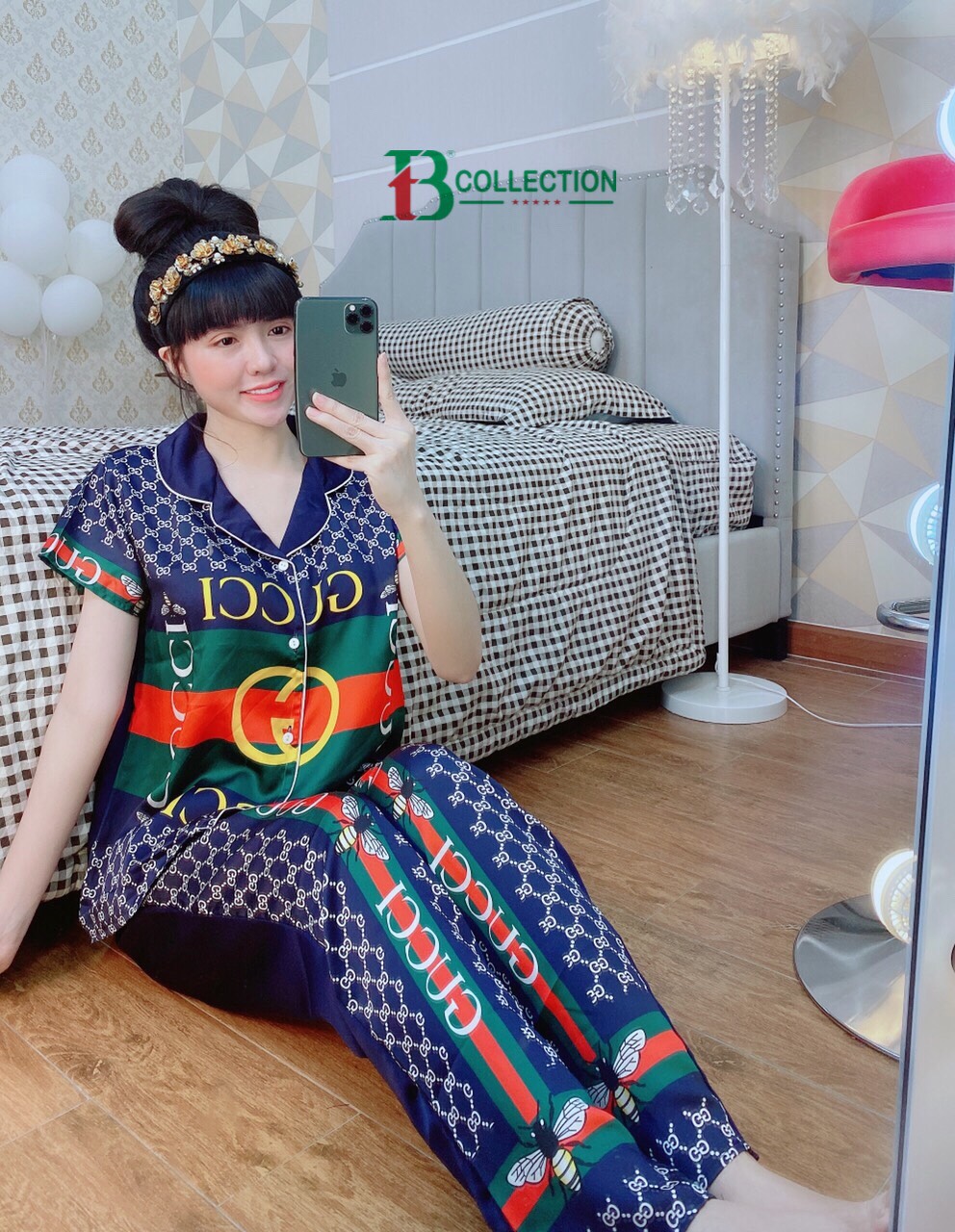 ĐỒ BỘ  PIJAMA SATIN GUCCI SIÊU CẤP