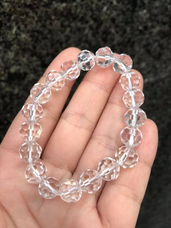 [HCM]VÒNG TAY PHA LÊ TRẮNG CẮT GIÁC 10LY