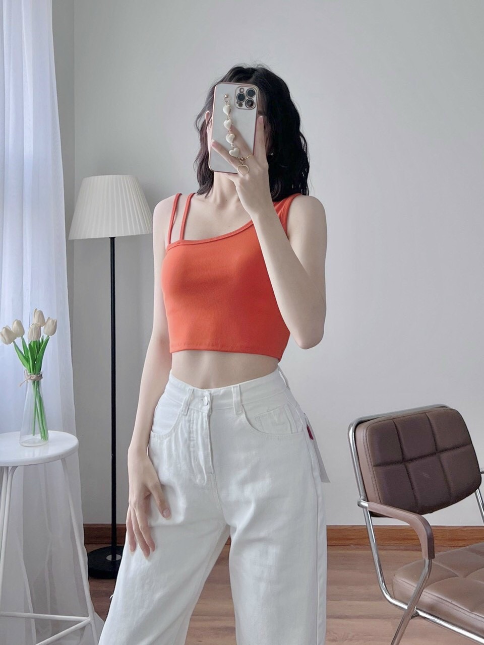 [ Chuyên sỉ] Áo thun croptop nữ 2 dây cá tính