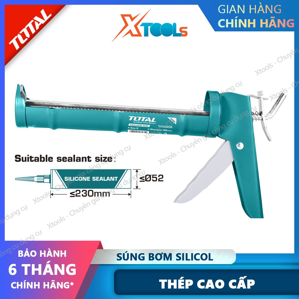 Pumping gun glue silicol total 9inch glue gun silicol body bone steel ultra durable high bearing easy use [XTools] [xsafe]