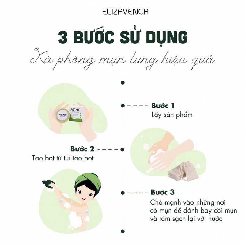 [COMBO] Xà phòng - Serum Làm Sạch, Giảm Mụn Lưng ELIZAVENCA