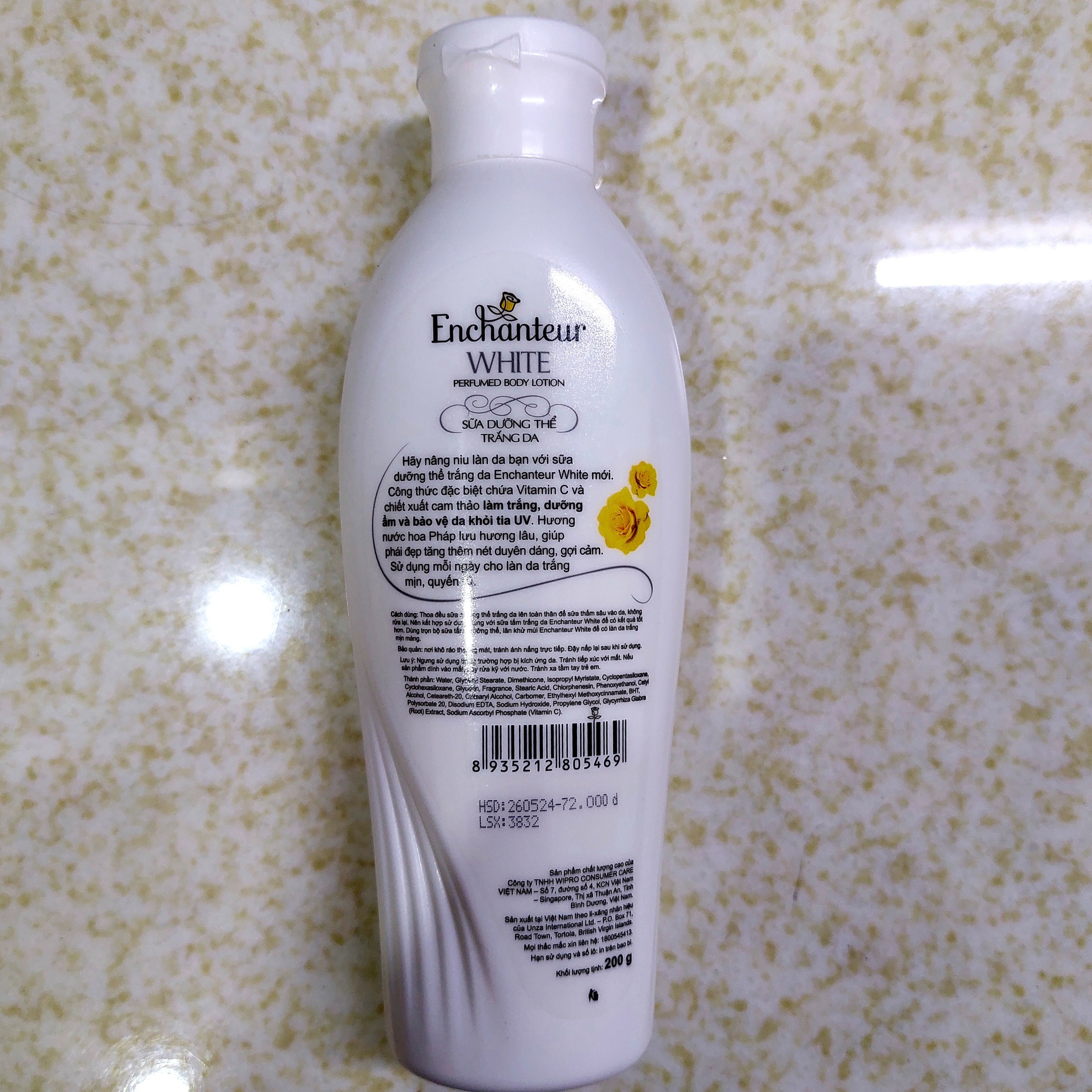 sữa dưỡng thể trắng da Enchenter 200gr hương charming
