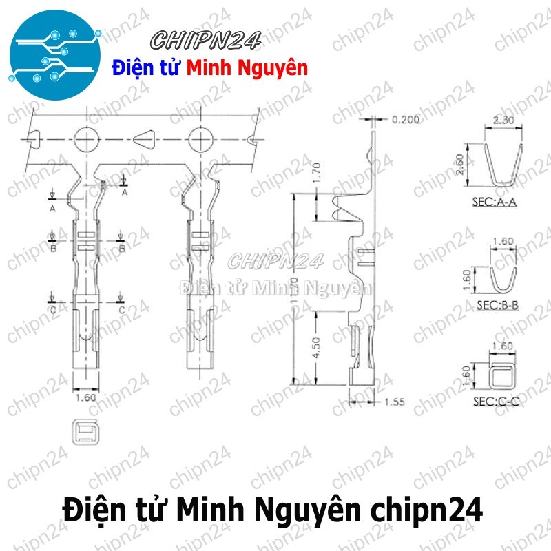 [25 cái] Lõi Header SM Dupont Cái 2.54mm (Dùng bấm đầu dây điện cho Dây cắm Testboard) - HH004996