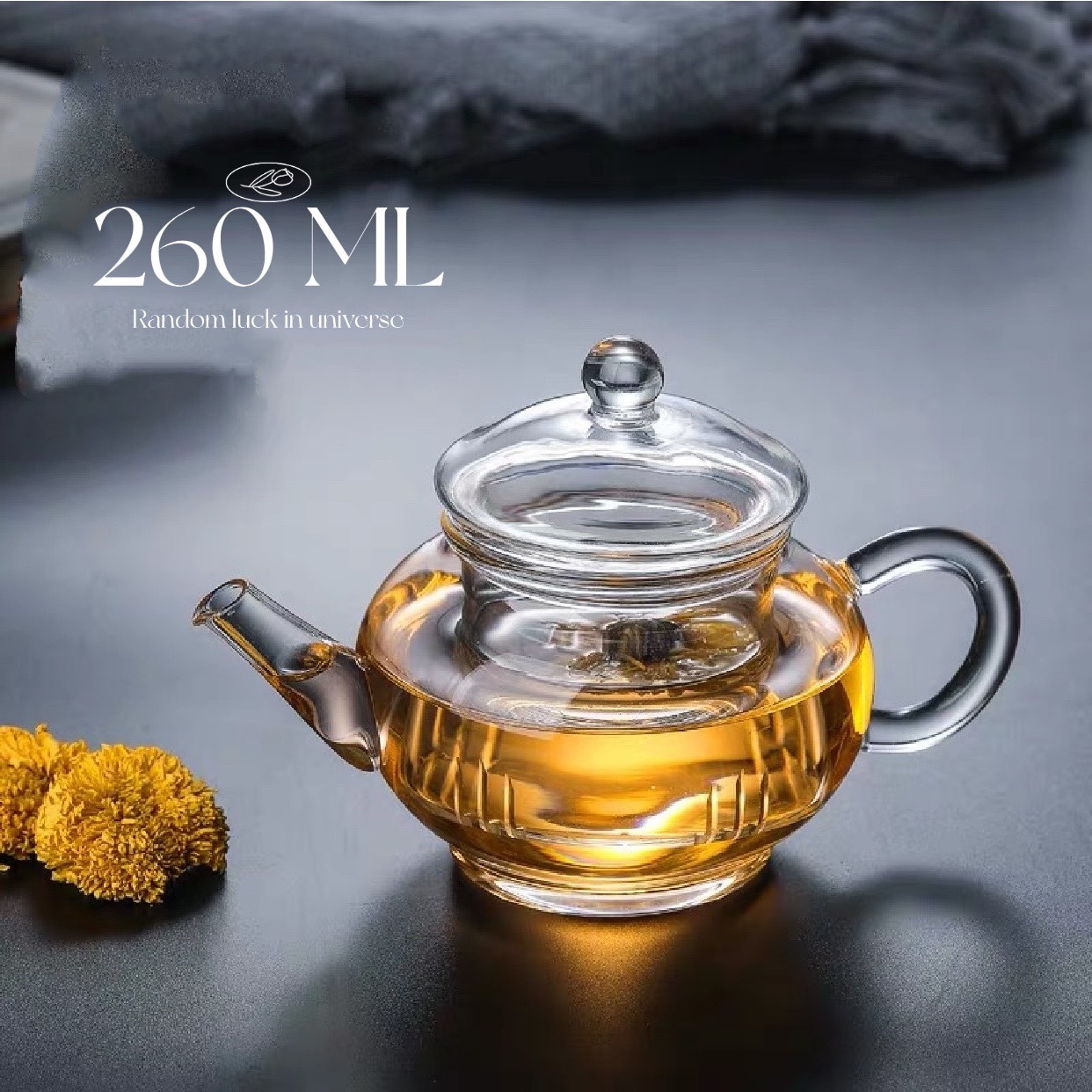 Bình trà thuỷ tinh chịu nhiệt kèm lõi lọc thủy tinh 800 ml